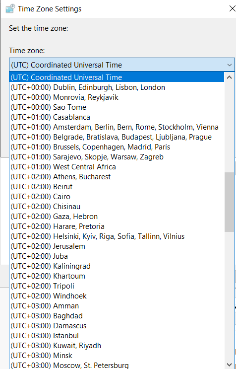 Set the Timezone