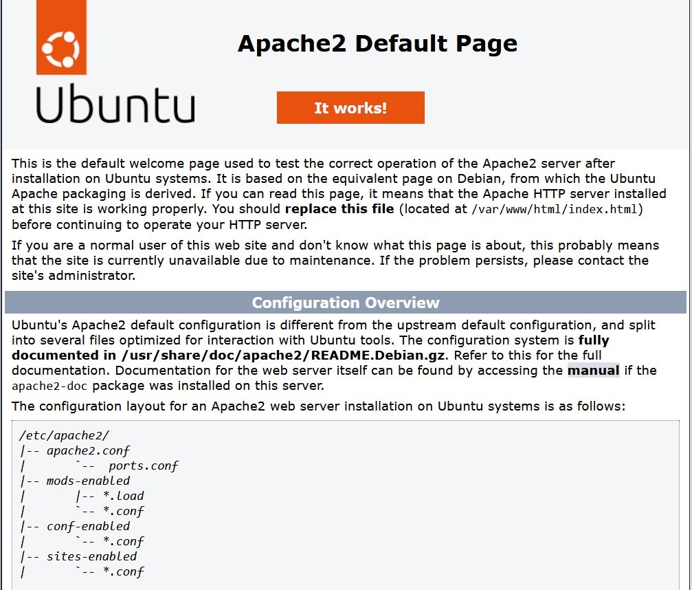 Apache2 Default Page