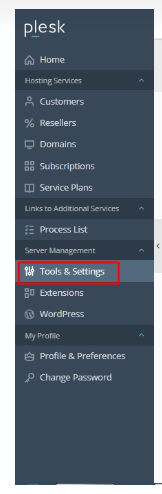 Tools and Settings option from the navigation menu