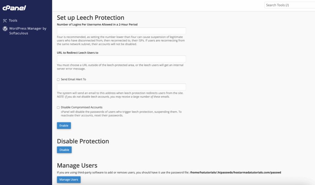 Want to Disable Leech Protect