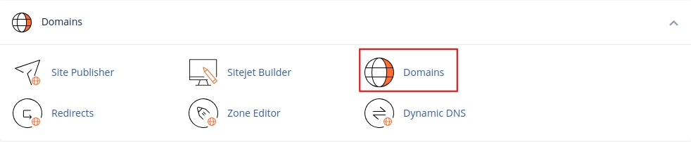 Scroll down to the "Domains" section and click "Addon Domains"