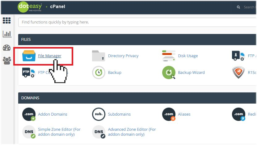 navigate to the File Manager