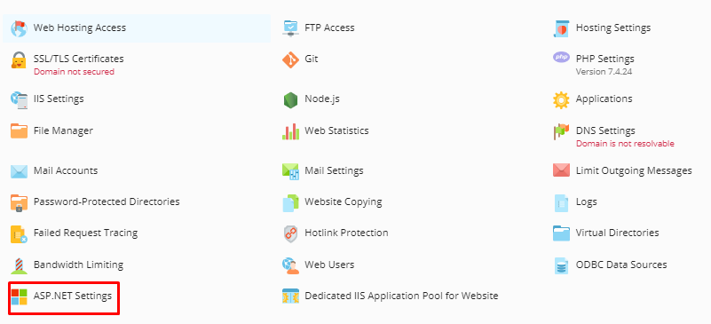 Access ASP.NET Settings