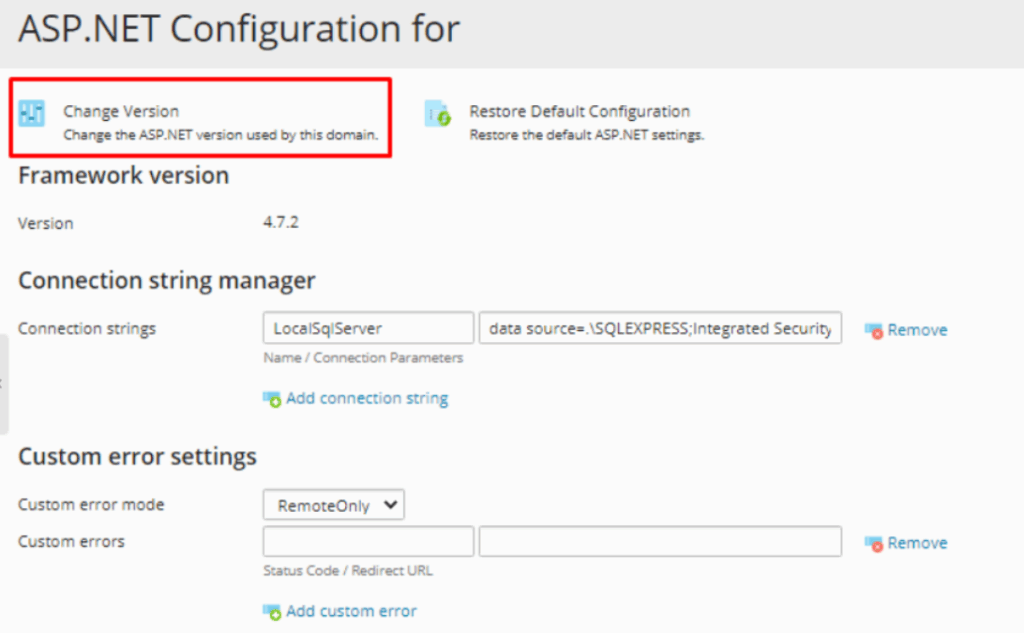 Change Version: If it is an active option, click "Change Version