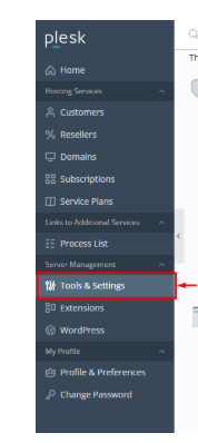 Sign in to Plesk