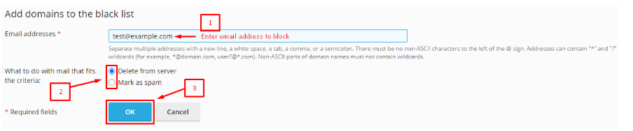 Blacklist the domain