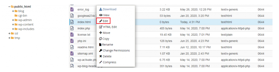 Edit and add the following code inside the .htaccess file