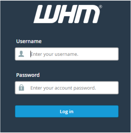 Log into WHM