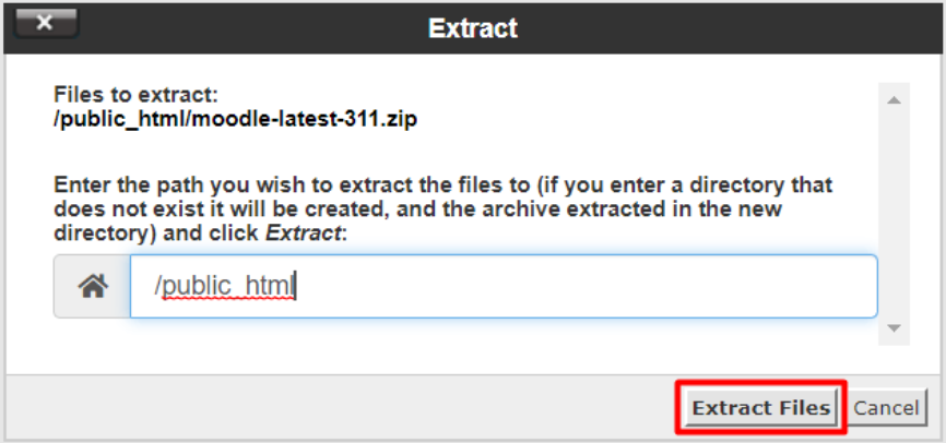 Select the Extract Files button