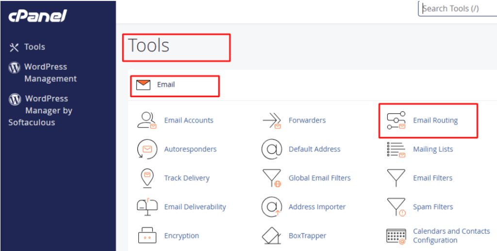 Click on EMAIL Routing