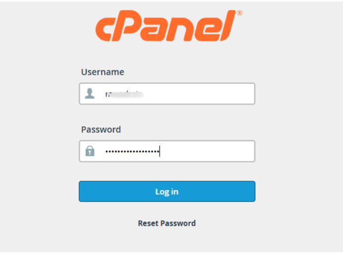 Log in to your cPanel account