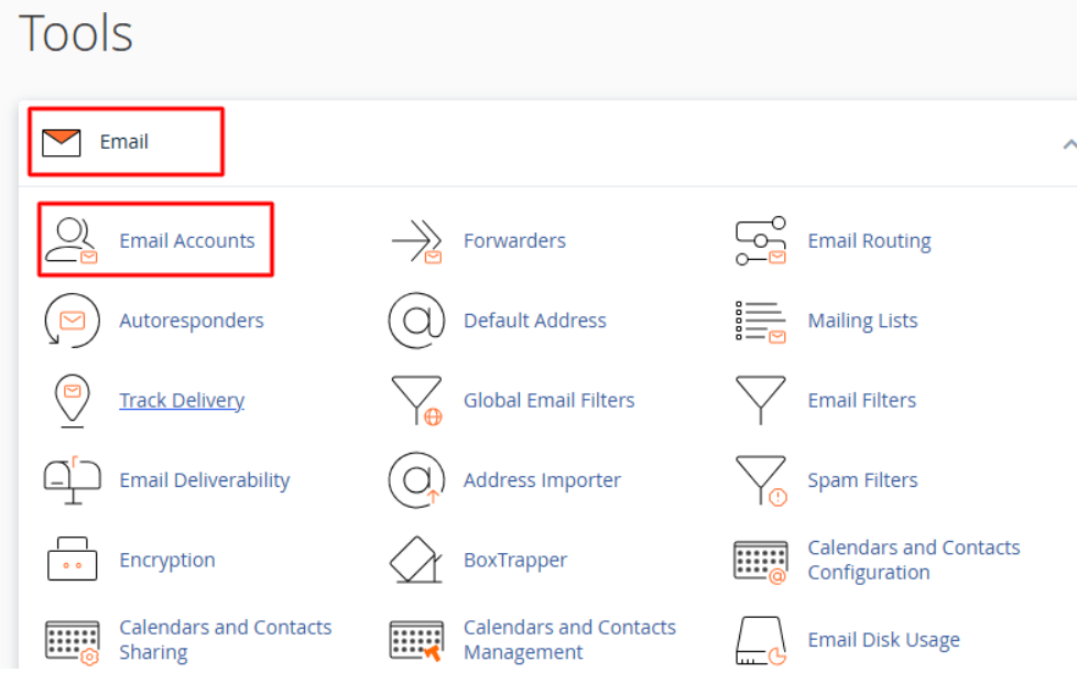 click on Email Accounts