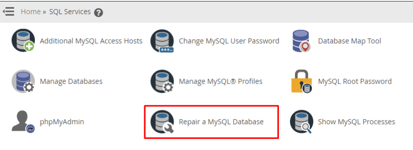 Repair MySQL Database