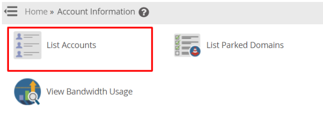 Click on List Accounts
