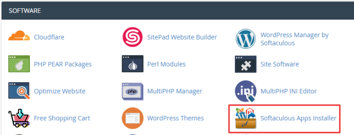 open Softaculous Apps Installer