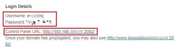 access your cPanel account by clicking this link