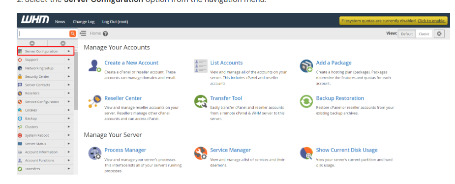Server Configuration