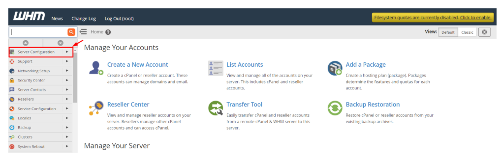  Server Configuration