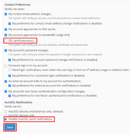 Disable AutoSSL event