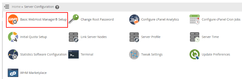 WebHost Manager Set-up