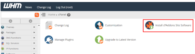 Install cPAddons Site Software
