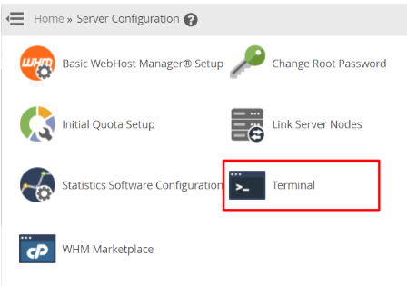Click the Terminal option
