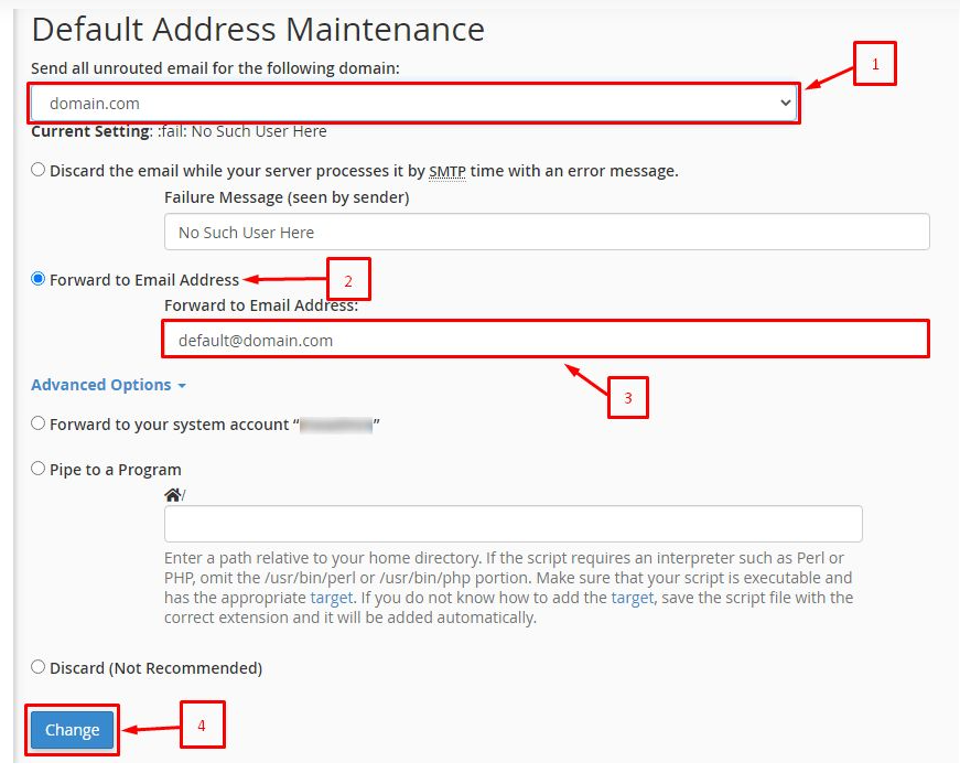 Default Address Maintenance