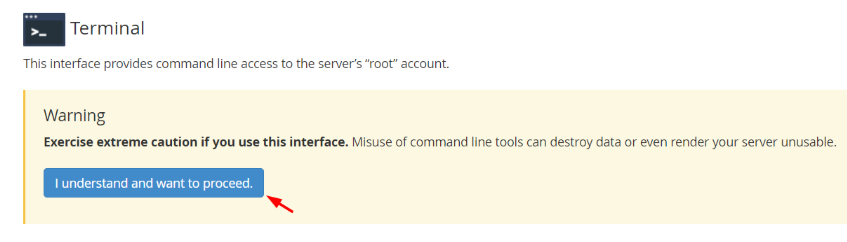 Click I understand and want to proceed