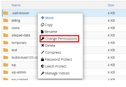 choose the option of Change Permissions