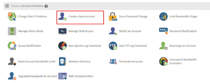 Create a New Account