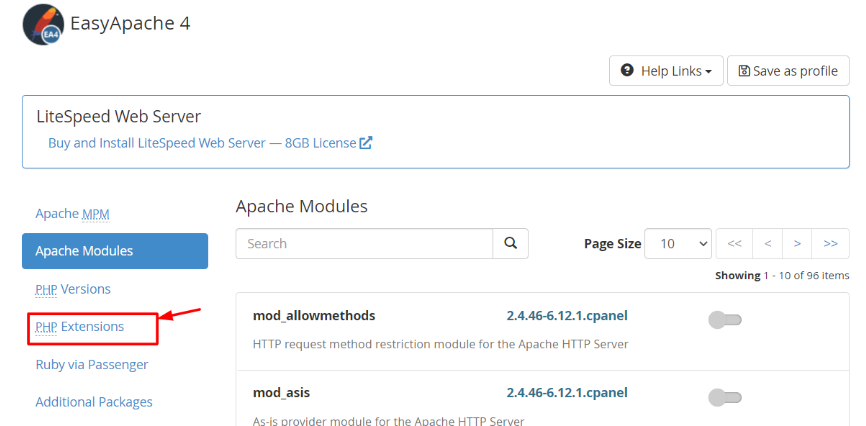 Install Extensions of PHP