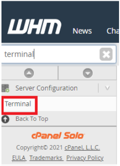 press the word Terminal