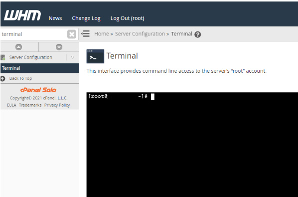 terminal window will be opened