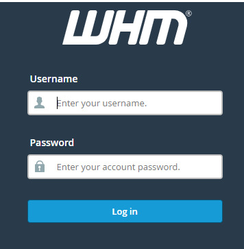 Login to WHM