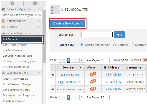 choose to create a New Account