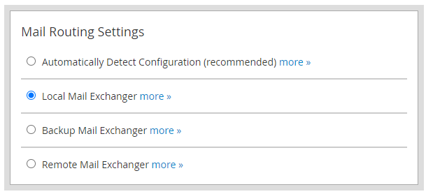 Choose the kind of mail server