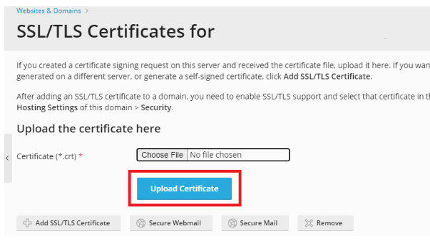upload Certificate