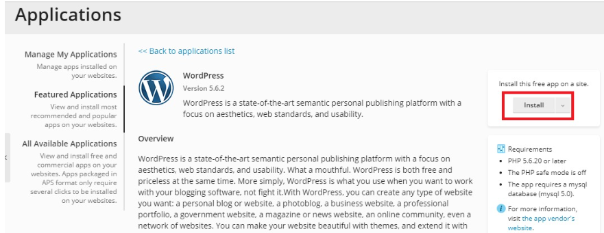 install the application