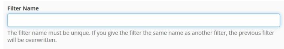 unique name for the filter