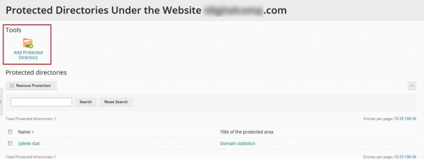 Add Protected Directory