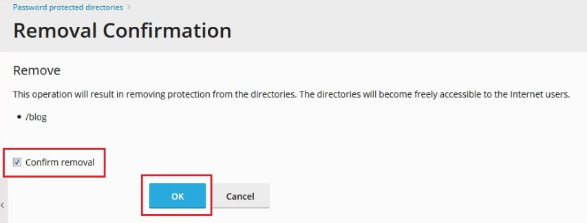Removal Confirmation