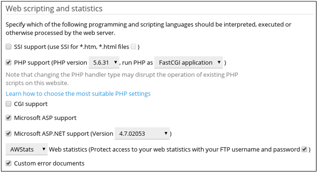 Web scripting and statistics
