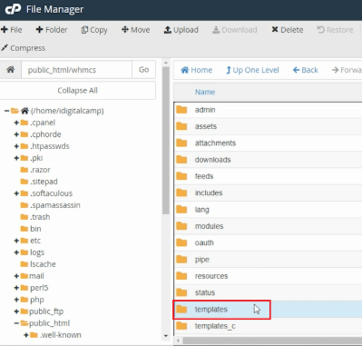 Enter Templates Folder