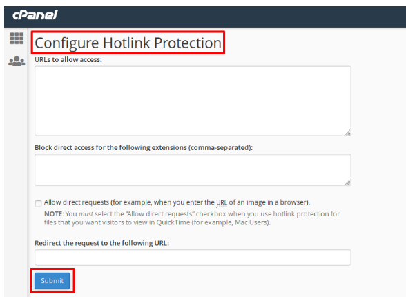configure hotlink protection