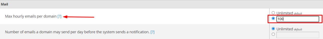 Max hourly emails per domain
