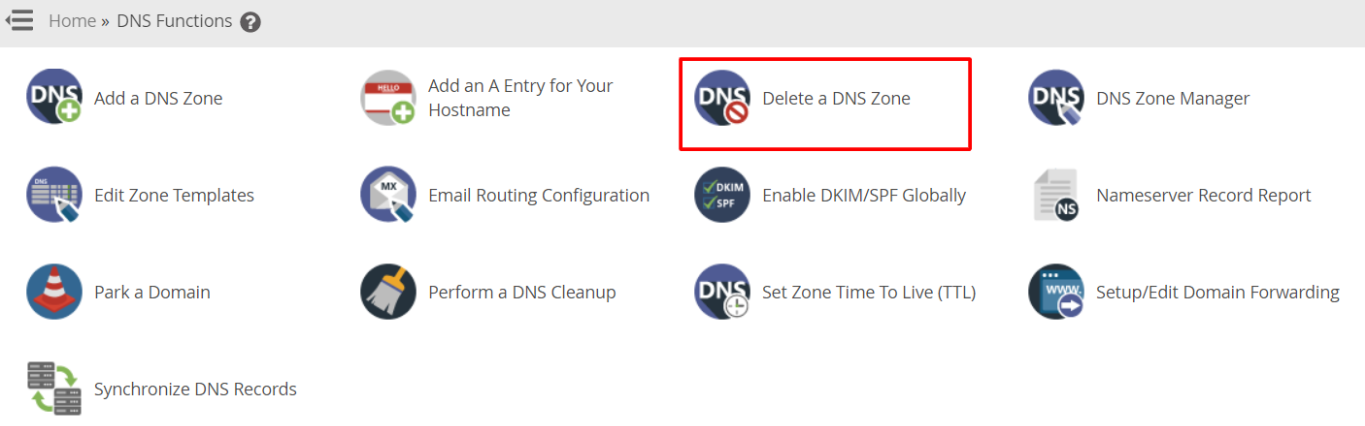 Delete a DNS Zone